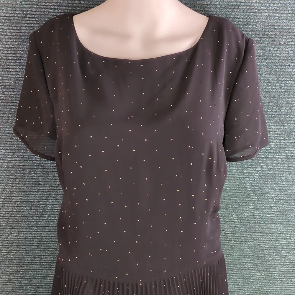Kay Unger New York Pleated Polka Dot Dress Vintage 80's - Picture 2 of 12